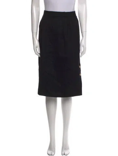 Pre-owned Lanvin Lambskin Knee-length Skirt In Black