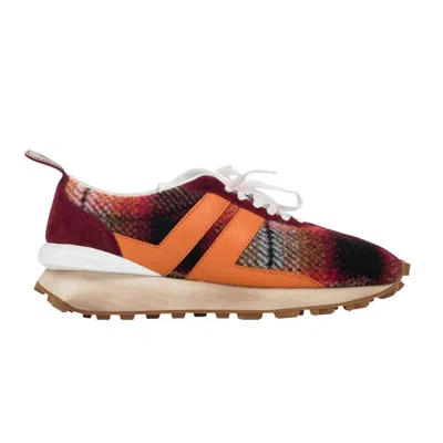 Pre-owned Lanvin Bumpr Sneaker 'rouge Orange Check Wool' | Red | Men's Size 48