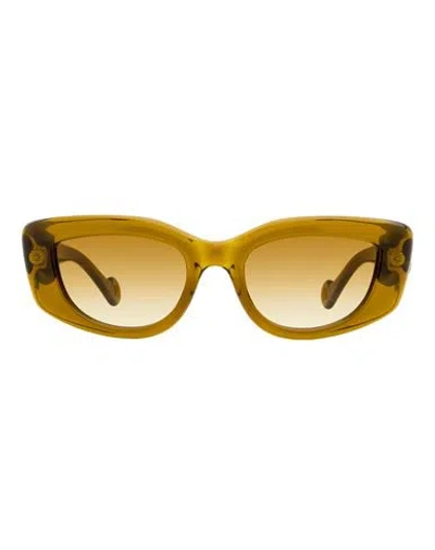 Lanvin Cat Eye Lnv641s Sunglasses Woman Sunglasses Multicolored Size 50 Plastic In Gold