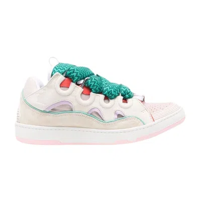 Pre-owned Lanvin Curb Sneakers 'beige Pink' | Cream | Men's Size 39 In White