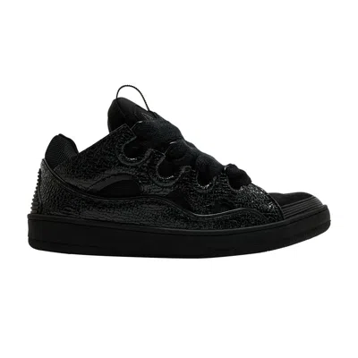 Pre-owned Lanvin Curb Sneakers 'black Crinkled' | Men's Size 47