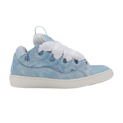 Pre-owned Lanvin Curb Sneakers 'denim Effect' | Blue | Men's Size 36