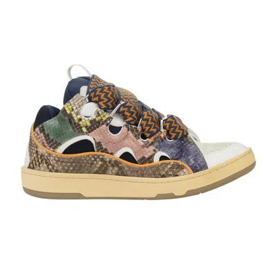 Pre-owned Lanvin Curb Sneakers 'multi-color Snakeskin' | Men's Size 41
