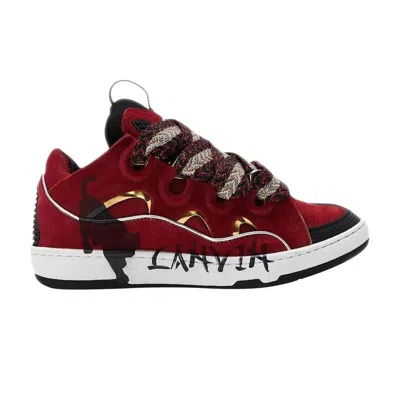 Pre-owned Lanvin Curb Sneakers 'red Gold' | Men's Size 45