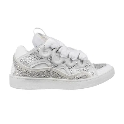 Pre-owned Lanvin Curb Sneakers 'rhinestones - White' | Men's Size 42