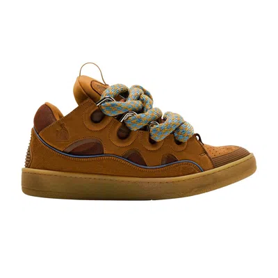 Pre-owned Lanvin Curb Sneakers 'snake Laces - Camel' | Brown | Men's Size 45