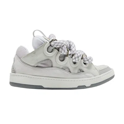 Pre-owned Lanvin Curb Sneakers 'snake Laces - White Grey' | Men's Size 46