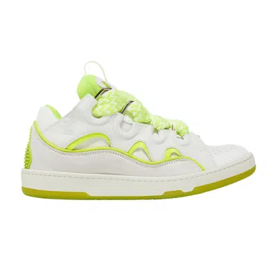 Pre-owned Lanvin Curb Sneakers 'white Fluo Yellow' | Men's Size 47