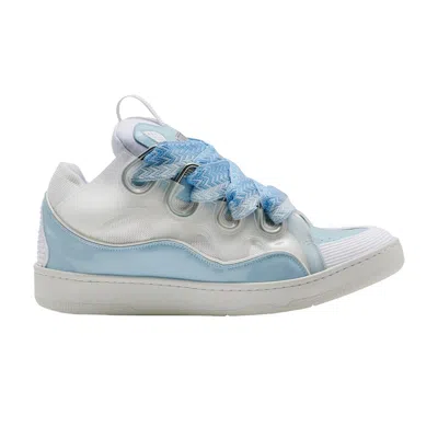 Pre-owned Lanvin Curb Sneakers 'white Light Blue' | Men's Size 45