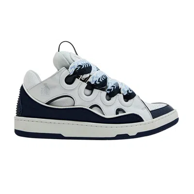 Pre-owned Lanvin Curb Sneakers 'white Navy Blue' | Men's Size 37