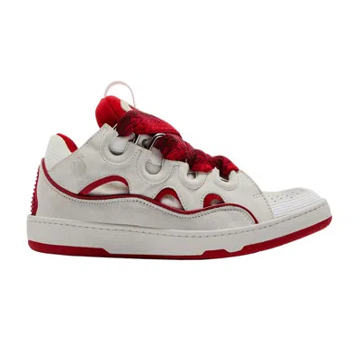 Pre-owned Lanvin Curb Sneakers 'white Red' | Men's Size 44