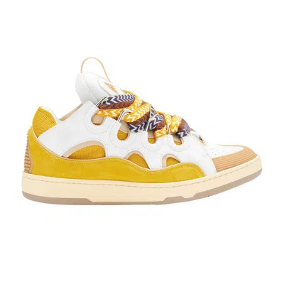 Pre-owned Lanvin Curb Sneakers 'white Yellow' | Men's Size 41