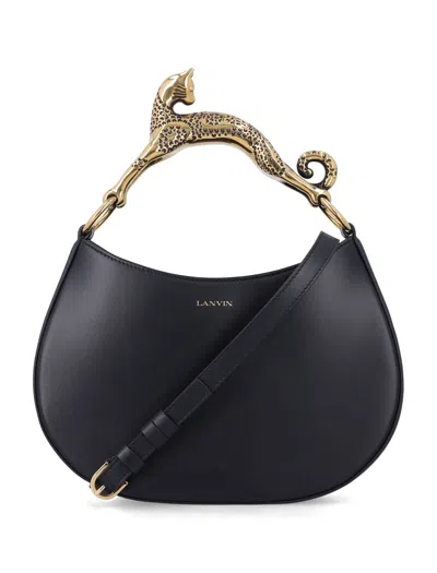Lanvin Hobo Cat Leather Bag In Black