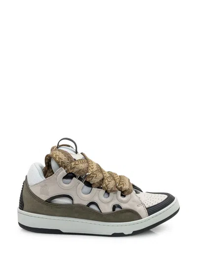 LANVIN LANVIN LANVIN LOW TOP BEIGE SNEAKERS WITH MAXI LACES