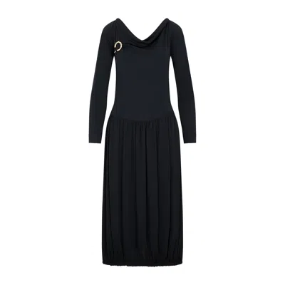 LANVIN LANVIN LANVIN LS DRAPE MIDI DRESS