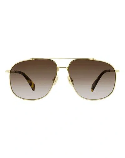 Lanvin Navigator Lnv110s Sunglasses Man Sunglasses Brown Size 60 Metal, Acetate In Gold