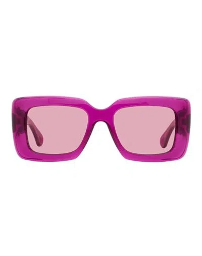 Lanvin Rectangular Lnv642s Sunglasses Woman Sunglasses Multicolored Size 52 Plastic In Burgundy