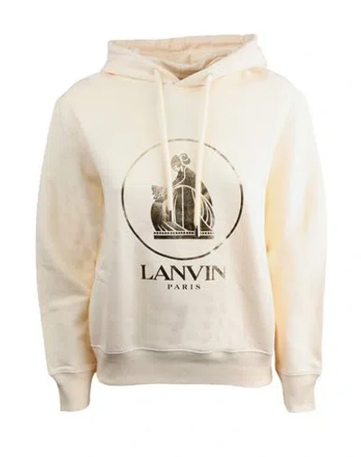 Lanvin Sweatshirt Hoodie Woman Sweatshirt Beige Size M Cotton In Neutral