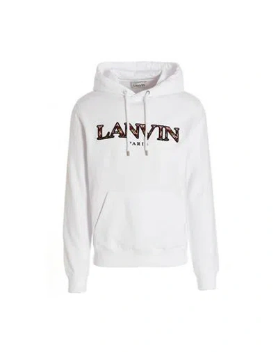 Lanvin White Hooded Sweatshirt Man Sweatshirt White Size L Cotton