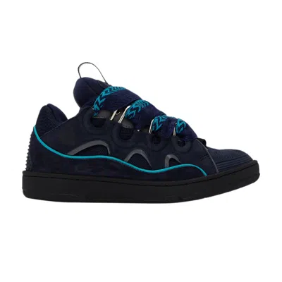 Pre-owned Lanvin Wmns Curb Sneakers 'navy Blue Grey' | Women's Size 37