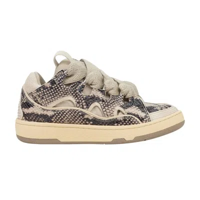 Pre-owned Lanvin Wmns Curb Sneakers 'python' | Cream | Women's Size 39 In White