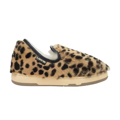 Pre-owned Lanvin Wmns Slip On Loafer 'leopard Fur' | Brown | Women's Size 37