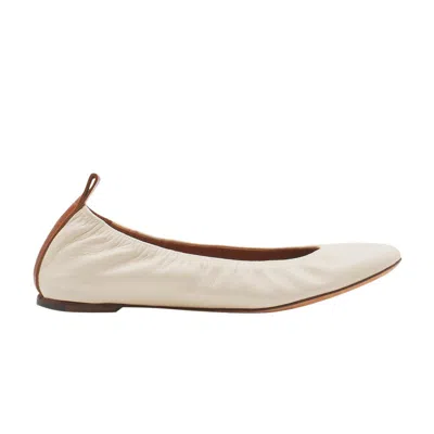 Pre-owned Lanvin Wmns The Ballerina Flat 'beige' | Cream | Women's Size 38 In White