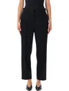 Lanvin Wool Cigarette Trousers With Tailored Cropped Fit In Black
