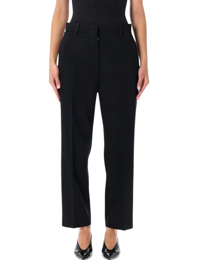 Lanvin Wool Cigarette Trousers With Tailored Cropped Fit In Black