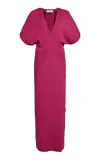 Lanvin Layered Contrast Maxi Dress In Pink