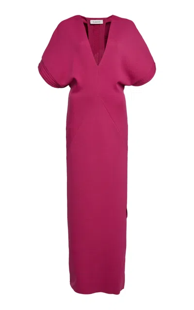 Lanvin Layered Contrast Maxi Dress In Pink