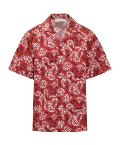 LANVIN LANVIN LEAF PRINTED SHORT-SLEEVED SHIRT