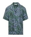 Lanvin Silk Shirt With Flower Print In Blue