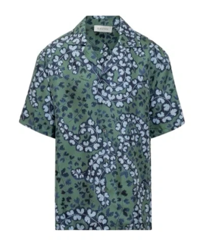 LANVIN LANVIN LEAF PRINTED SHORT-SLEEVED SHIRT