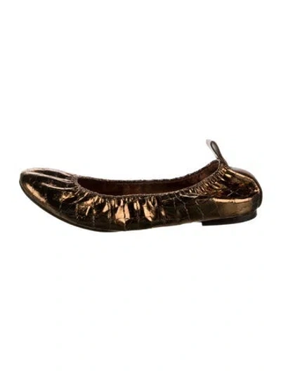 Pre-owned Lanvin Leather Animal Print Ballet Flats