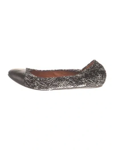 Pre-owned Lanvin Leather Animal Print Ballet Flats In Multi