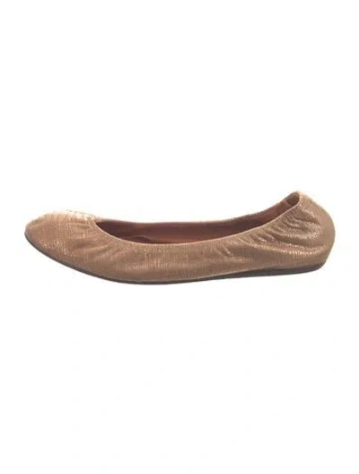 Pre-owned Lanvin Leather Animal Print Ballet Flats In Neutrals