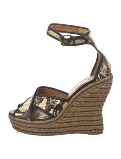Pre-owned Lanvin Leather Animal Print D'orsay Pumps In Neutral