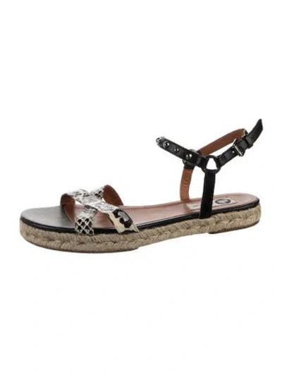 Pre-owned Lanvin Leather Animal Print Espadrilles In Multi