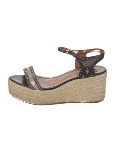 Pre-owned Lanvin Leather Animal Print Espadrilles In Neutral
