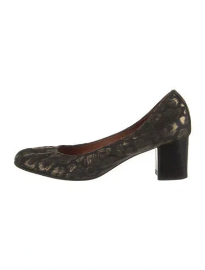 Pre-owned Lanvin Leather Animal Print Pumps In Black
