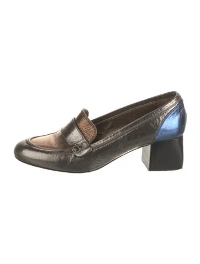 Pre-owned Lanvin Leather Animal Print Slingback Pumps In Multi