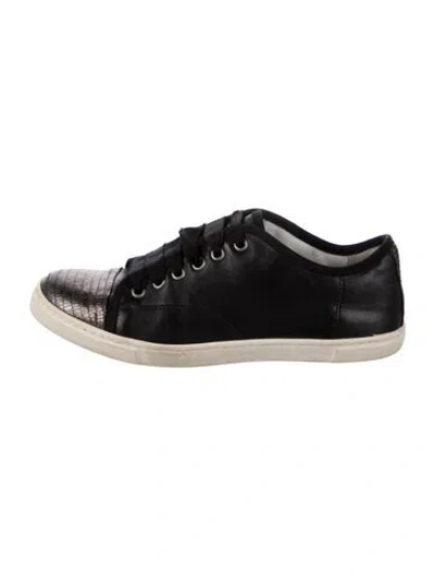 Pre-owned Lanvin Leather Animal Print Sneakers In Multi