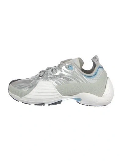 Pre-owned Lanvin Leather Athletic Sneakers In Gray