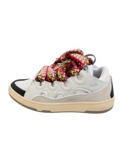 Pre-owned Lanvin Leather Athletic Sneakers In Gray
