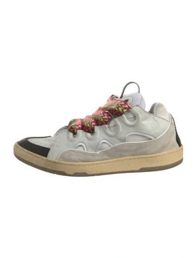 Pre-owned Lanvin Leather Athletic Sneakers In Grey