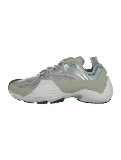 Pre-owned Lanvin Leather Athletic Sneakers In Grey