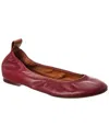 Lanvin Leather Ballerina Flat In Burgundy