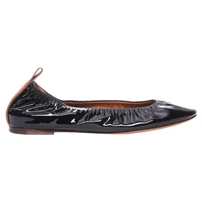 Lanvin The Ballerina Flat In Patent Leather For Women In Metallic