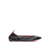 Lanvin Women's Patent Leather Slip-on Flat Shoes In Black